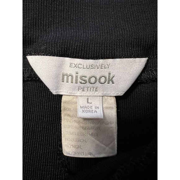 Misook Pants Petite Large L P PL Black Flat Front Pull On Classic Washable $278 - Picture 8 of 8